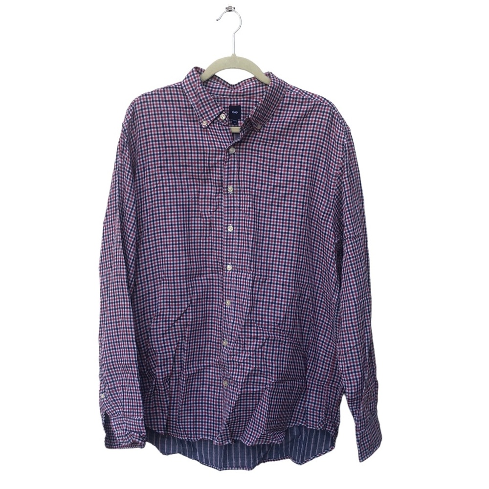 Gap Red and Blue Plaid Oxford Size XL - Picture 4 of 14